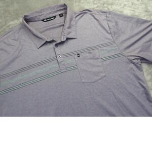 Travis Mathew Men's XXXL 3XL Purple Striped‎ Pima Cotton Blend Pocket Polo Shirt